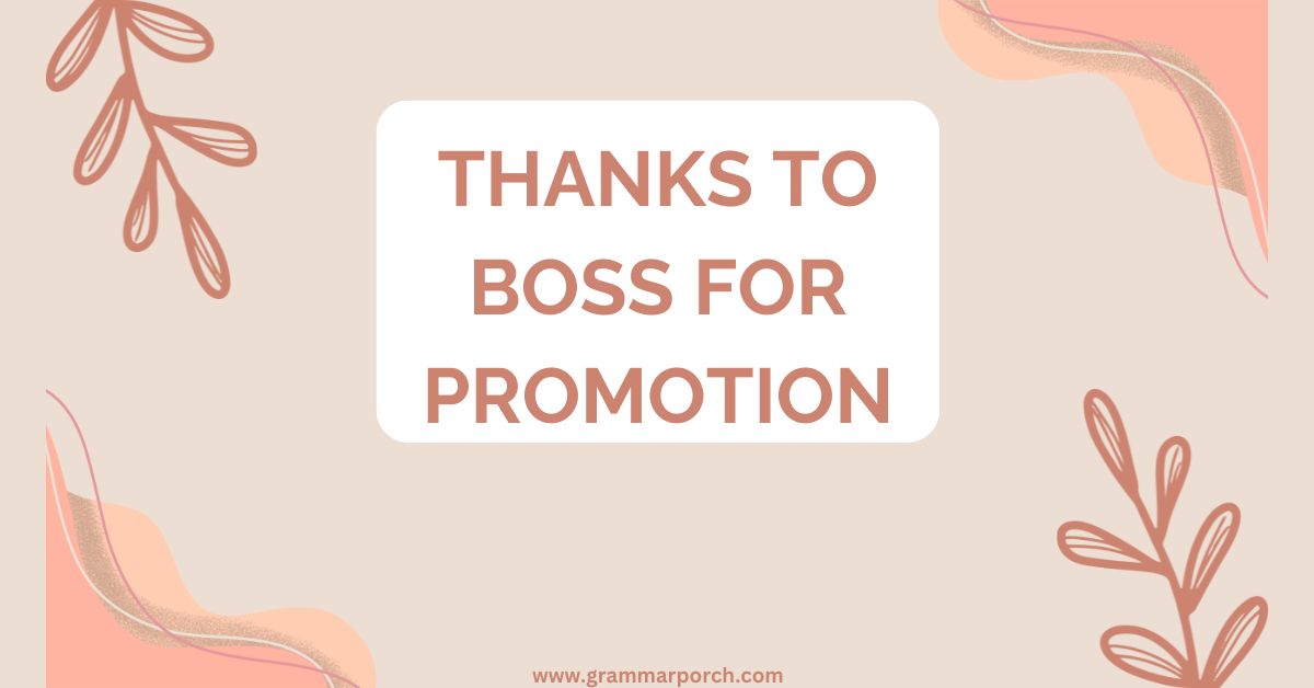 Thanks to Boss for Promotion